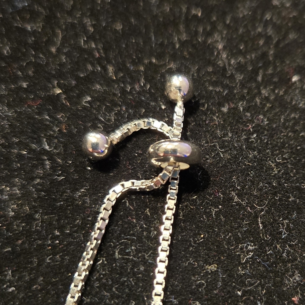 Sterling Silver Rectangular Opal Bolo Bracelet Ad… - image 2